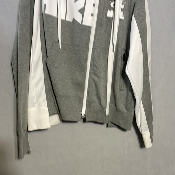 Nike x Sacai Double-Zip Hoodie 'Dark Grey Heather/White' - Picture 6 of 7